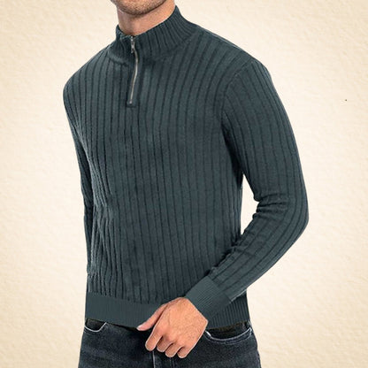 Zacheo – Casual Roll Neck Jumper with Zip