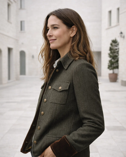 Corrie | Tweed Jacket with Velvet Details