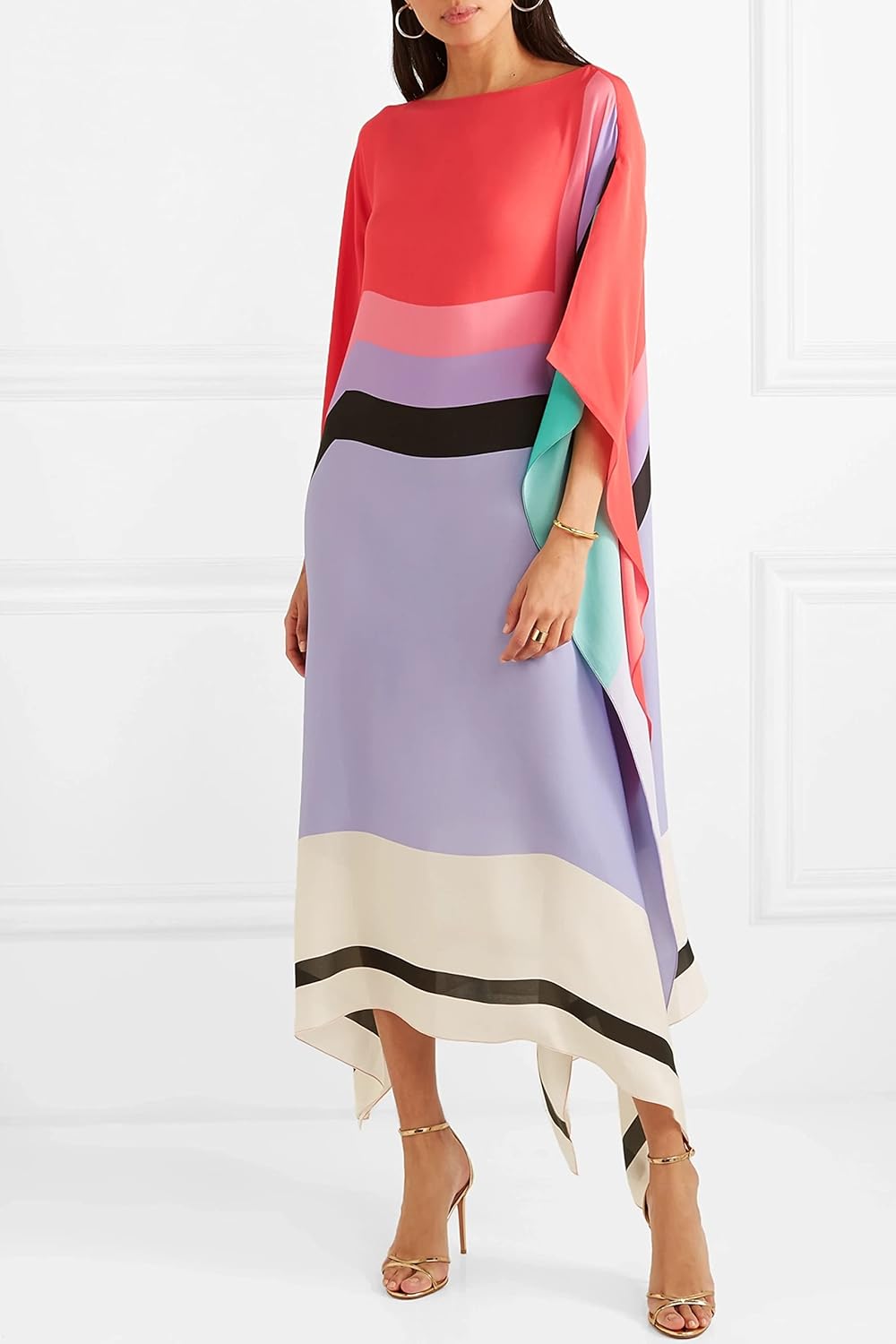 Susan Striped Patchwork Dress with Print