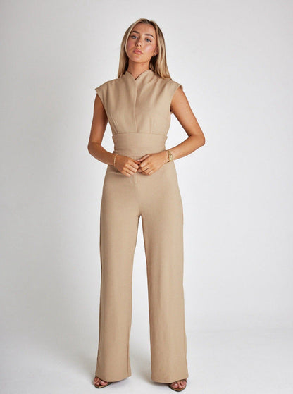 Sleeveless Jumpsuit with Wide Legs