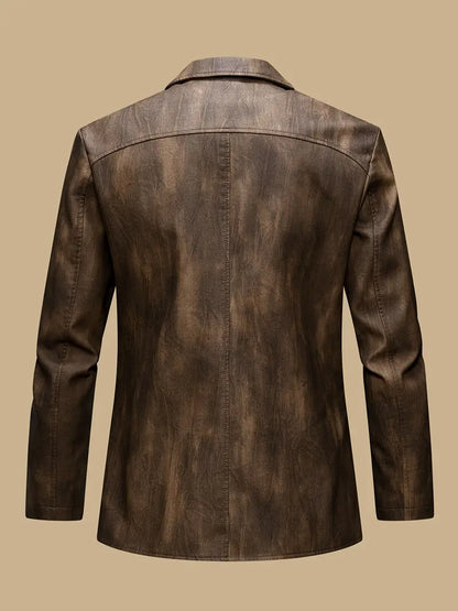 Julien – Leather Jacket with Locomotive Collar