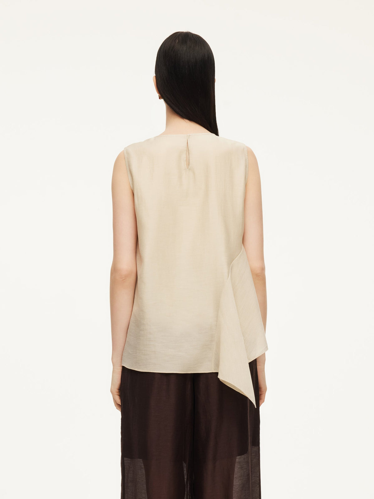 Women's Ruffled Top in Lyocell Blend