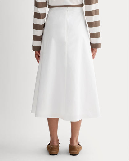 Midi Skirt in Ultrasoft Cotton | White
