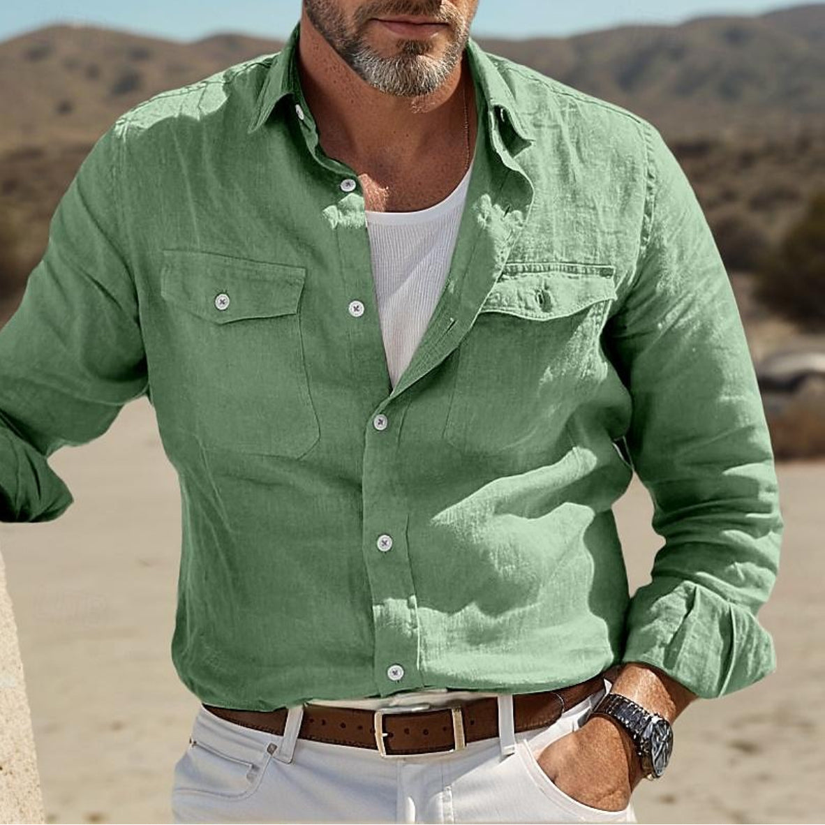 Isak | Plain Shirt with Chest Pocket
