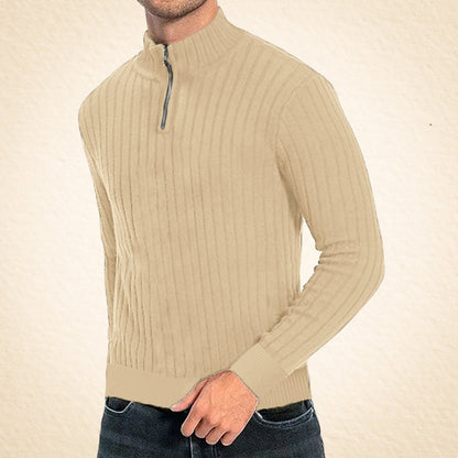Zacheo – Casual Roll Neck Jumper with Zip