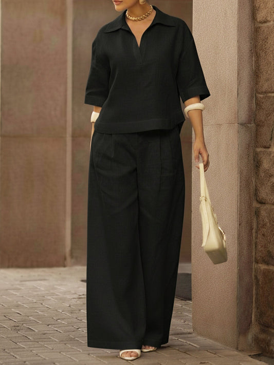 Soraya | Casual Two-Piece Set with Shirt and Trousers
