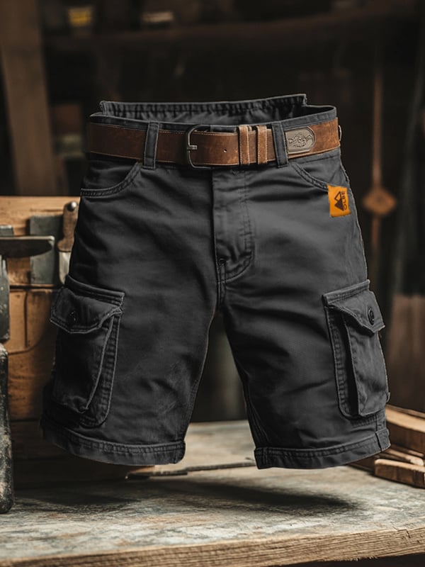 Novak Retro Cargo Shorts with Multiple Pockets