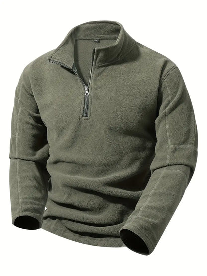 Men's Sweat Jacket – Half Zip, Stand Collar & Comfortable