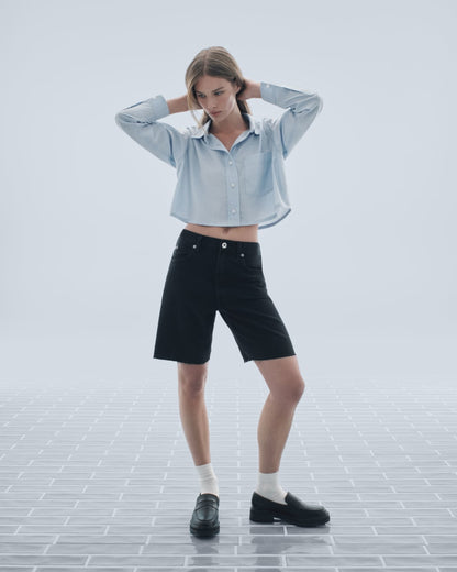OG Baggy Jean Short Trousers | Black Prane