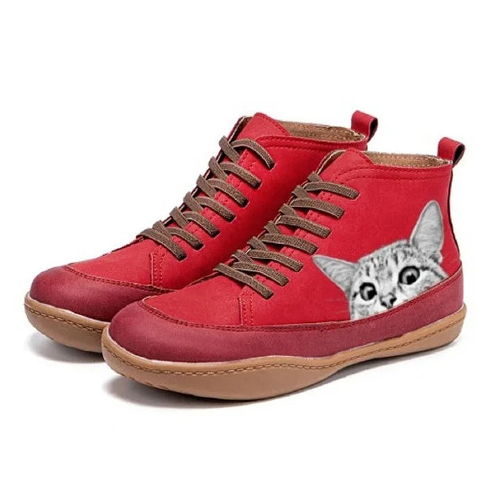 Unisex Shoes with Cat Print