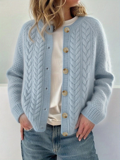 Dwina™ Cardigan with Buttons and Cable Knit Pattern