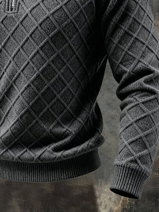Leandro | Retro Pullover with Henley Button Placket