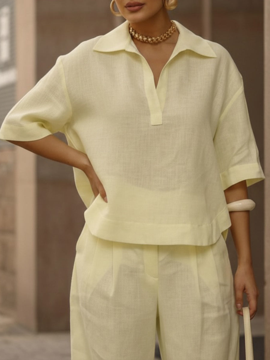Soraya | Casual Two-Piece Set with Shirt and Trousers