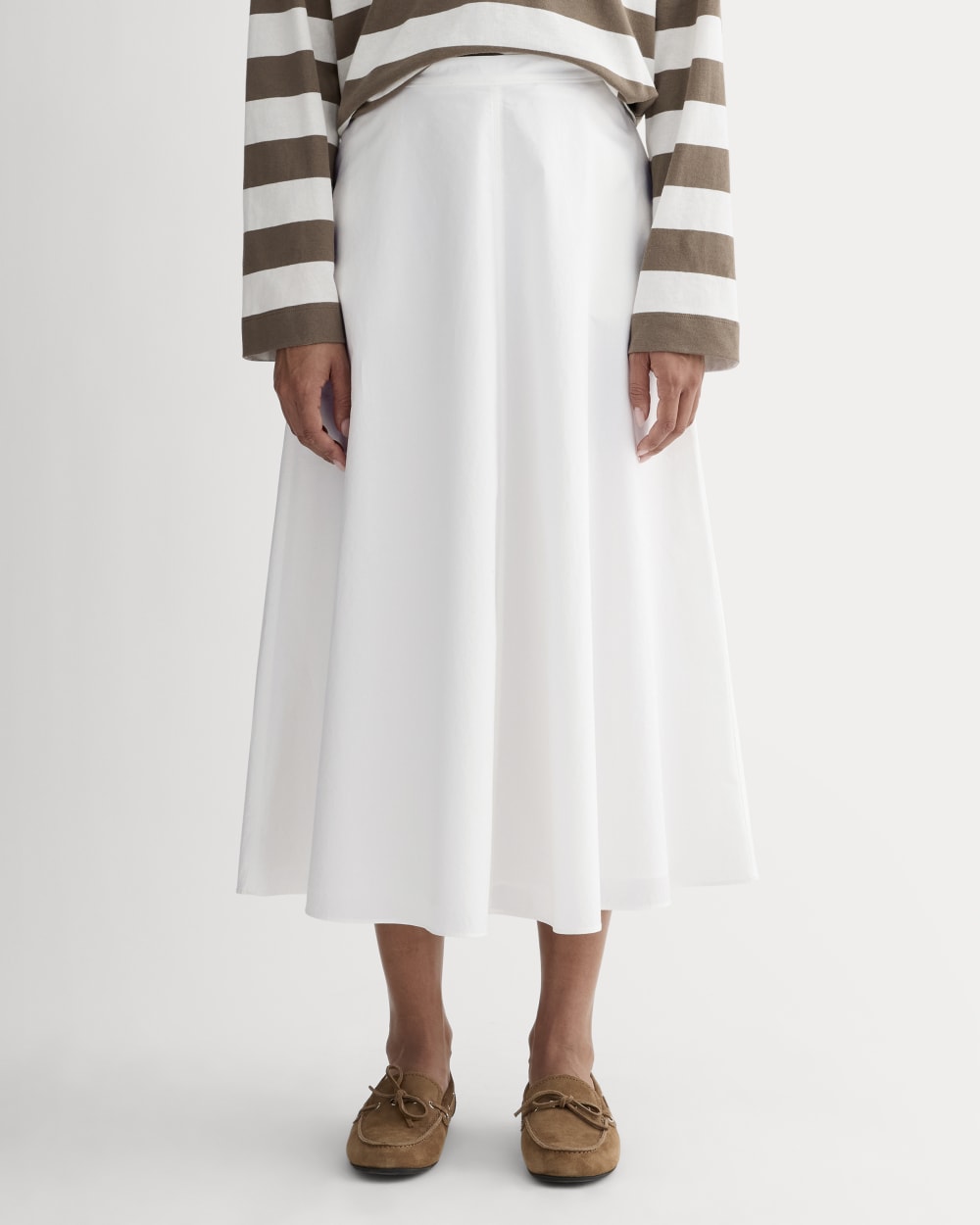 Midi Skirt in Ultrasoft Cotton | White