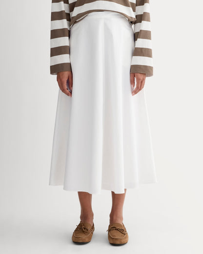 Midi Skirt in Ultrasoft Cotton | White