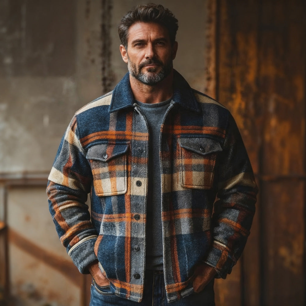 Bastien | Checked Shirt Jacket in Retro Style