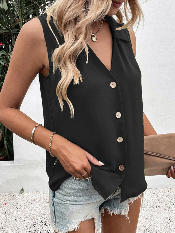 Sabina | Sleeveless V-neck vest with buttons