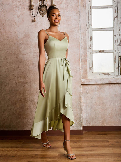 Sofia | Soft satin dress with thin straps