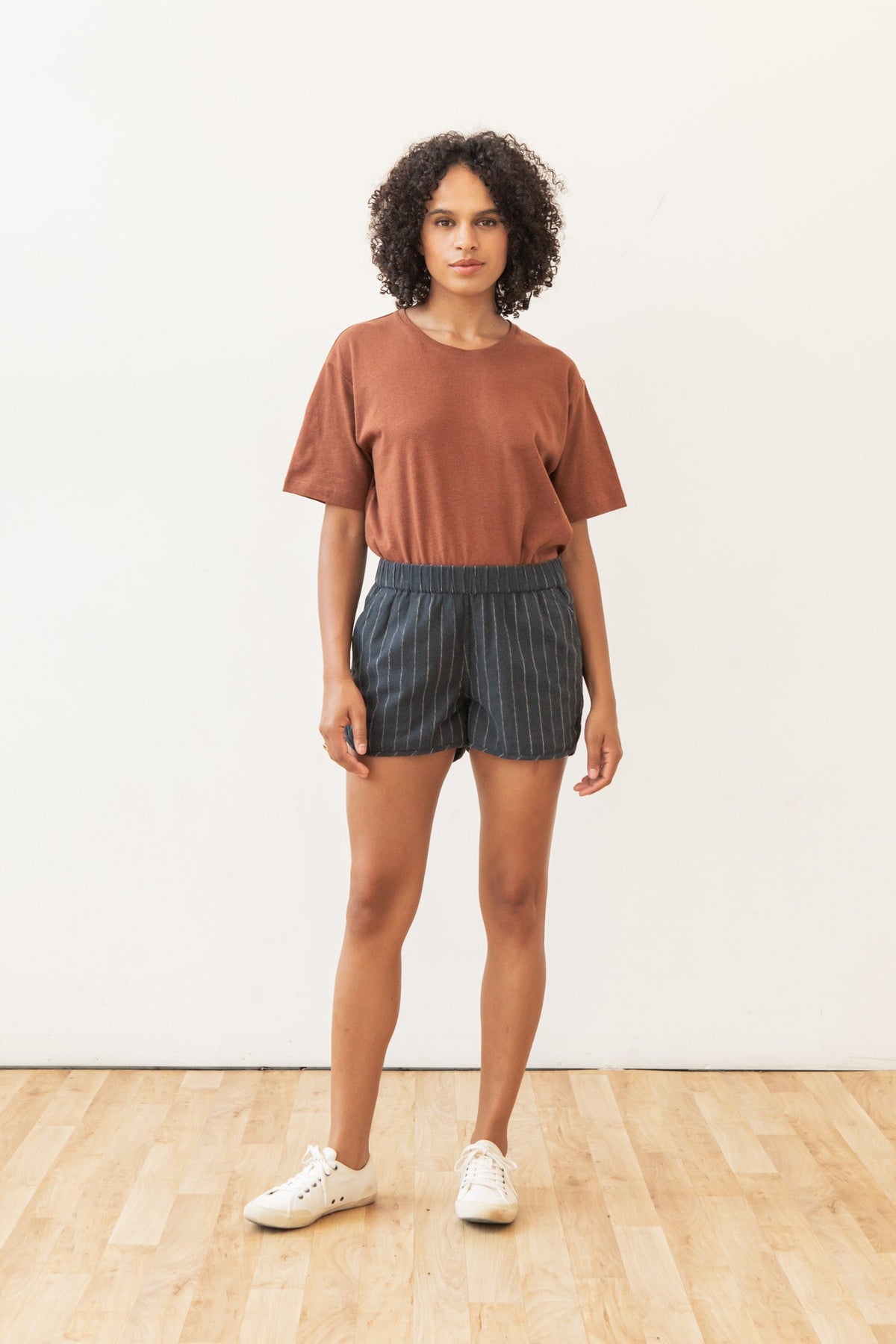 Luca Track Shorts / Charcoal Stripe