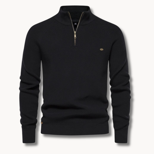 Cedro | Knitted Jumper with Stand-Up Collar and Zip