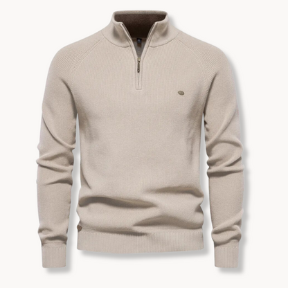 Cedro | Knitted Jumper with Stand-Up Collar and Zip