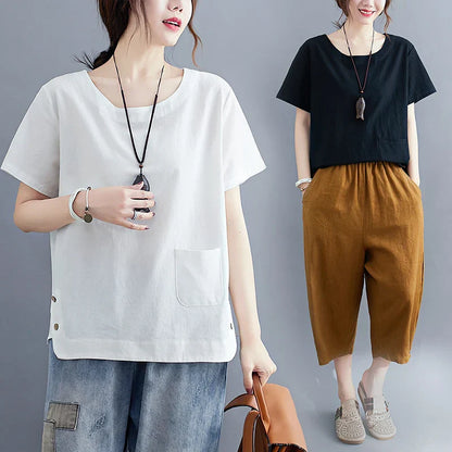 Iza | Vintage Cotton-Linen Top