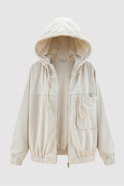 Marta Women's Cord Hooded Jacket – Casual, Warm & Comfortable