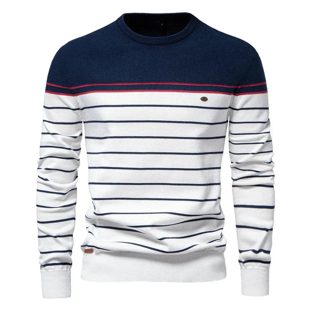Cameron | Men's Jumper with Stripe Pattern