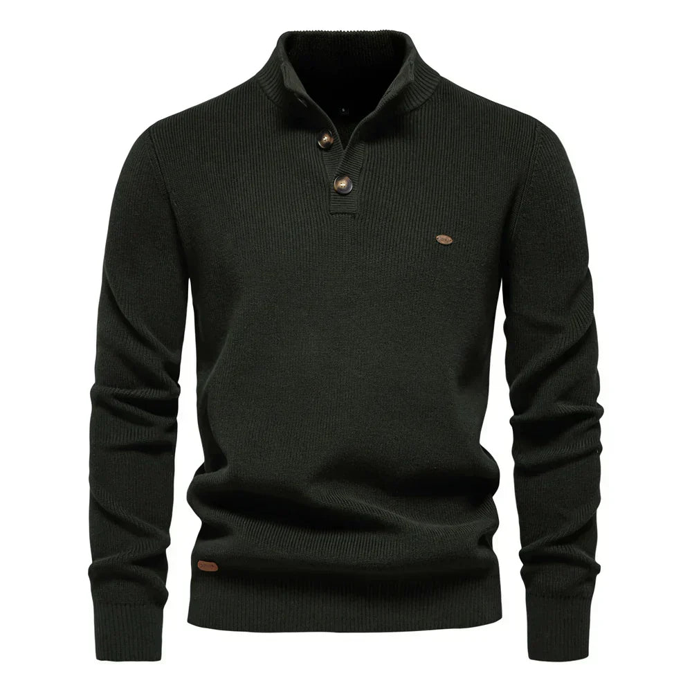 Cameron | Men's Sweater with Button Design