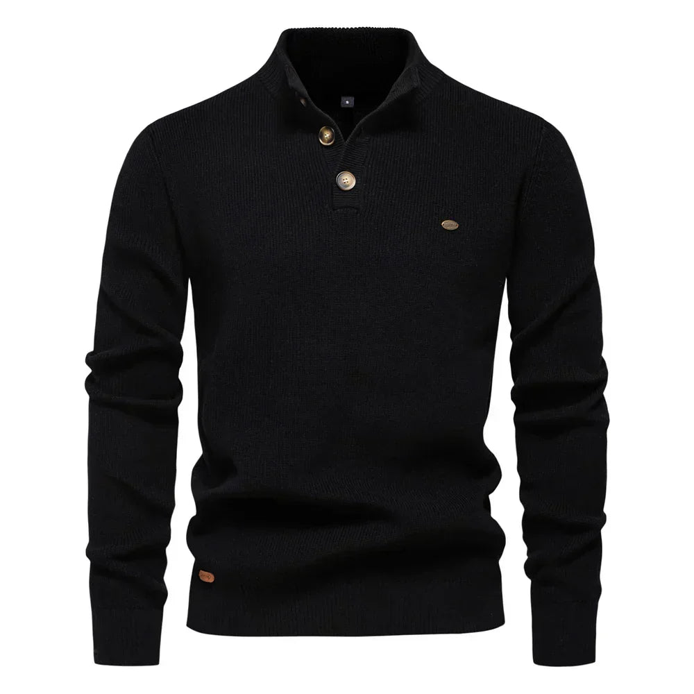 Cameron | Men's Sweater with Button Design