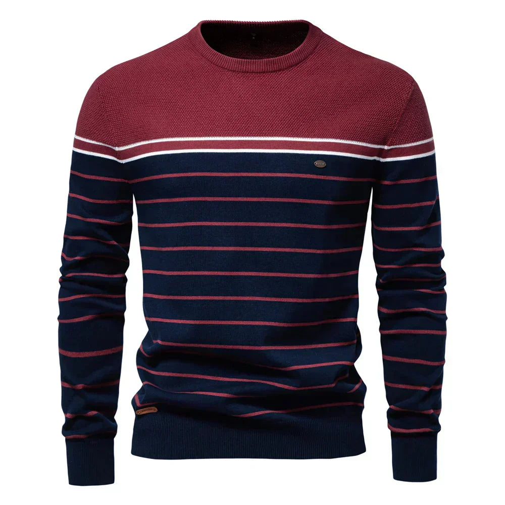 Cameron | Men's Jumper with Stripe Pattern