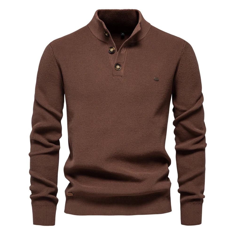 Cameron | Men's Sweater with Button Design