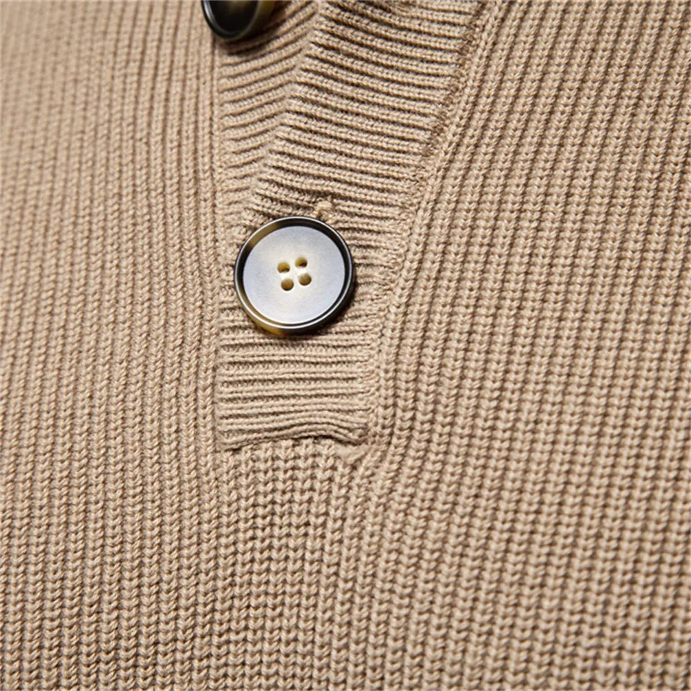 Cameron | Men's Sweater with Button Design