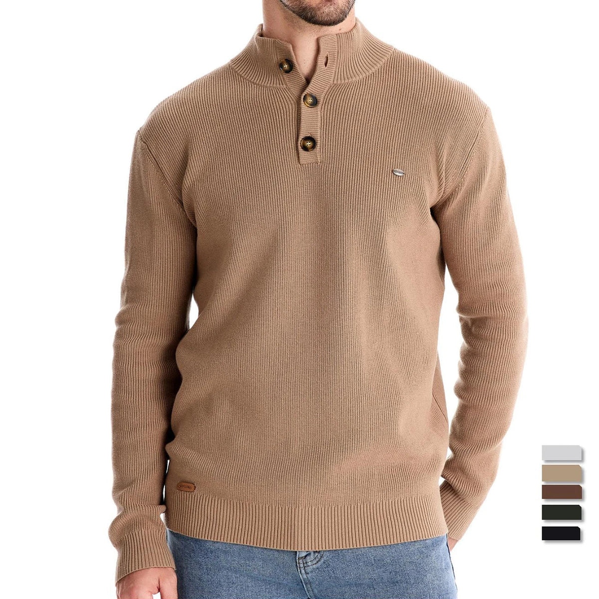 Cameron | Men's Sweater with Button Design