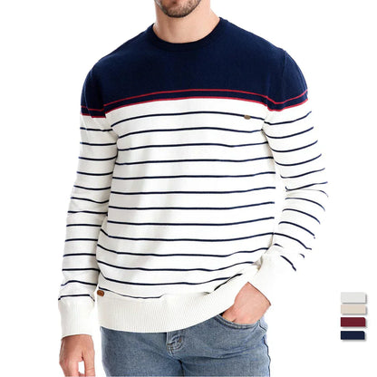 Cameron | Men's Jumper with Stripe Pattern