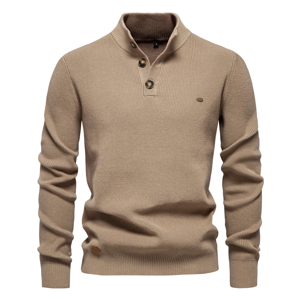 Cameron | Men's Sweater with Button Design