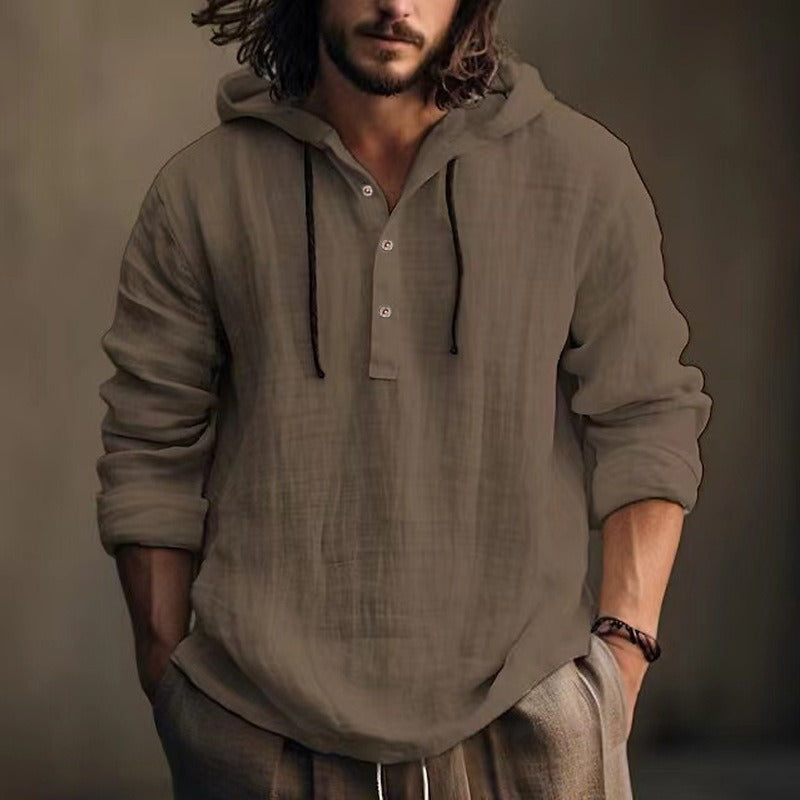 Bradley Elegant Long-Sleeve Shirt with Hood