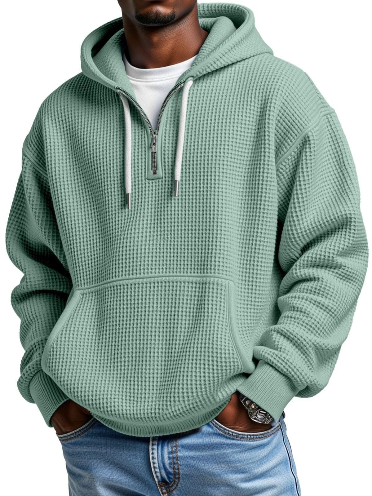 André | Waffle Quarter-Zip Hoodie