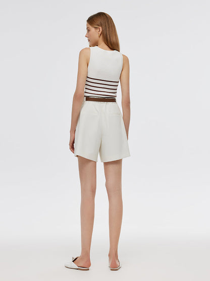Striped Acetate and Cotton Tank Top
