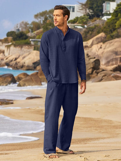 Laurent | Two-piece set with Henley shirt and pants