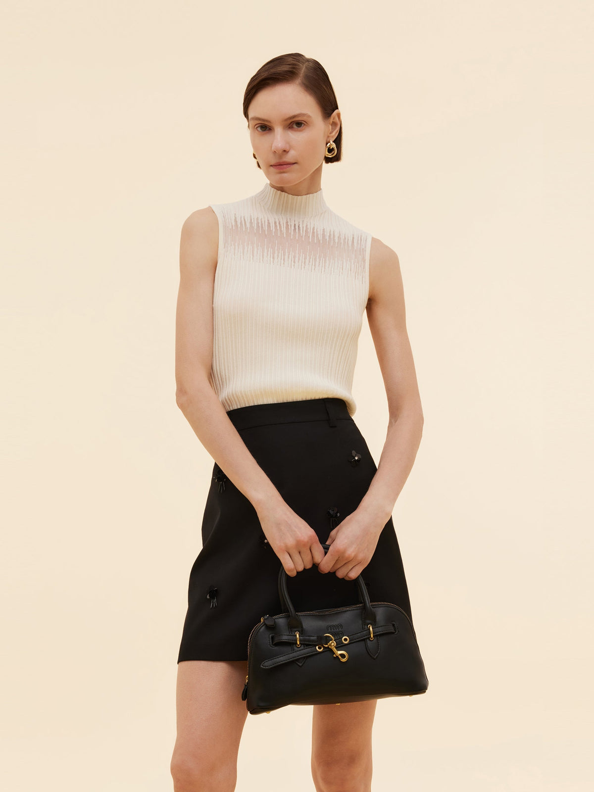 Women's Knit Top with Mock Collar in Tencel Blend