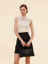 Women's Knit Top with Mock Collar in Tencel Blend