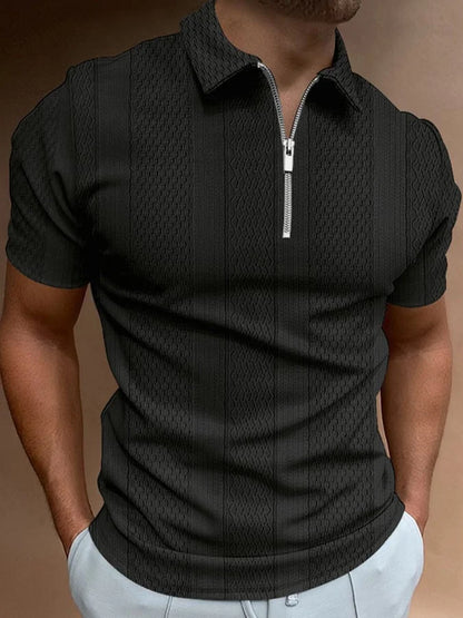 Rocco | Knitted jacquard polo with lapel
