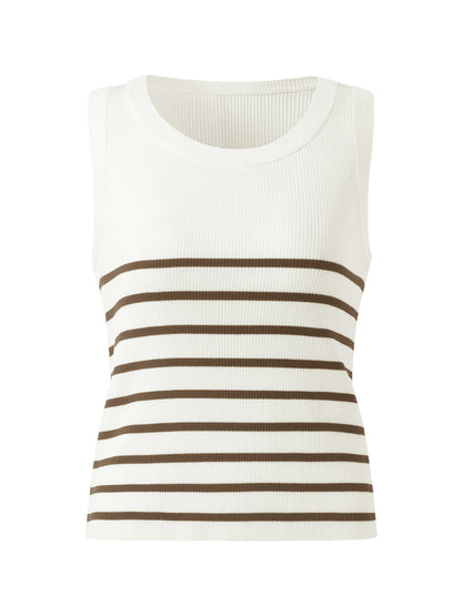Striped Acetate and Cotton Tank Top