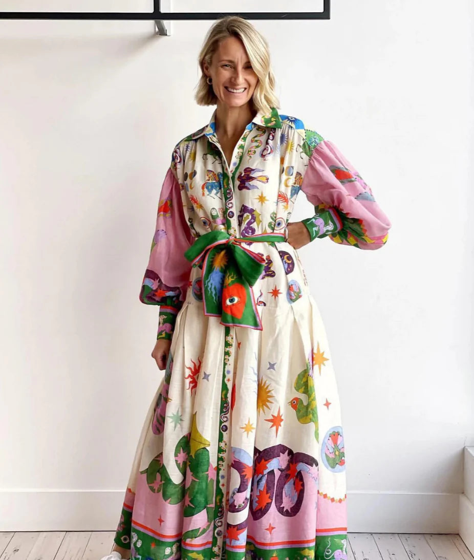 Chic Long Evening Dress in Retro Style