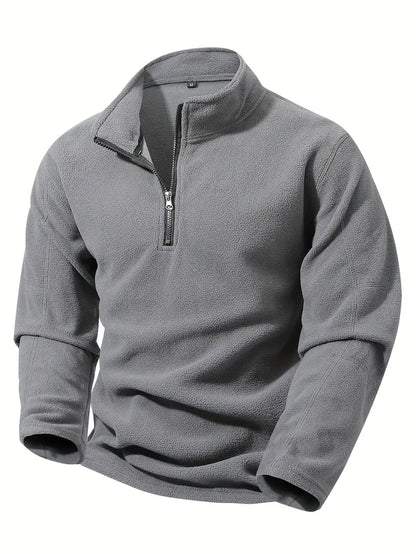 Men's Sweat Jacket – Half Zip, Stand Collar & Comfortable