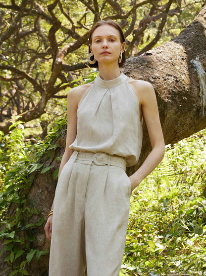 100% Linen Women's Halter Top