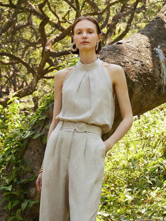 100% Linen Women's Halter Top