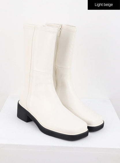 Faux Leather Boots with Side Zip OS302