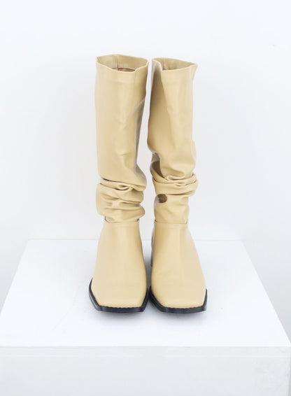 Quadratic Toe Knee-High Boots CU329